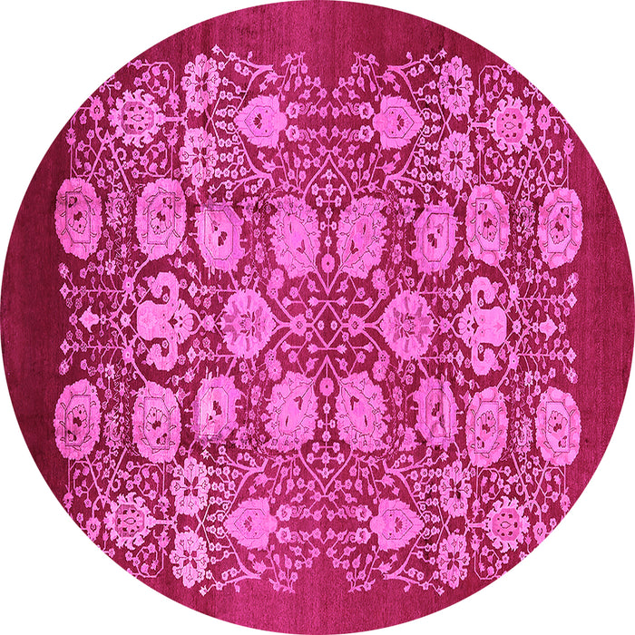 Round Oriental Pink Industrial Rug, urb852pnk