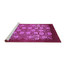 Sideview of Machine Washable Oriental Purple Industrial Area Rugs, wshurb852pur