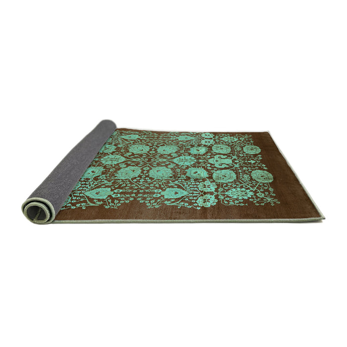 Sideview of Oriental Turquoise Industrial Rug, urb852turq