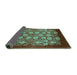 Sideview of Oriental Turquoise Industrial Rug, urb852turq