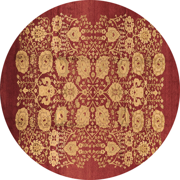 Round Oriental Brown Industrial Rug, urb852brn