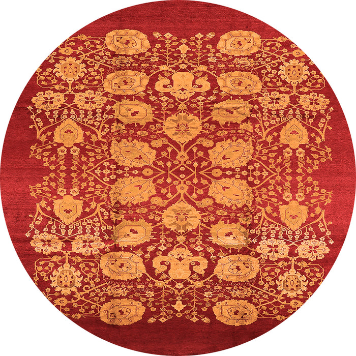 Round Oriental Orange Industrial Rug, urb852org
