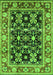 Machine Washable Oriental Green Industrial Area Rugs, wshurb853grn