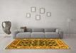 Machine Washable Oriental Yellow Industrial Rug in a Living Room, wshurb853yw