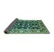 Sideview of Oriental Turquoise Industrial Rug, urb853turq