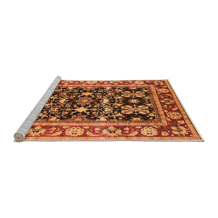Sideview of Machine Washable Oriental Orange Industrial Area Rugs, wshurb853org