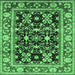 Square Oriental Emerald Green Industrial Rug, urb853emgrn