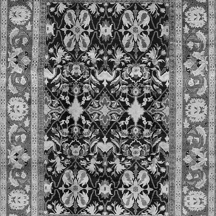 Machine Washable Oriental Gray Industrial Rug, wshurb853gry