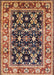 Mid-Century Modern Saffron Red Oriental Rug, urb853