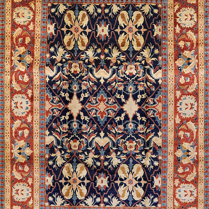 Mid-Century Modern Saffron Red Oriental Rug, urb853