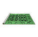 Sideview of Machine Washable Oriental Emerald Green Industrial Area Rugs, wshurb853emgrn