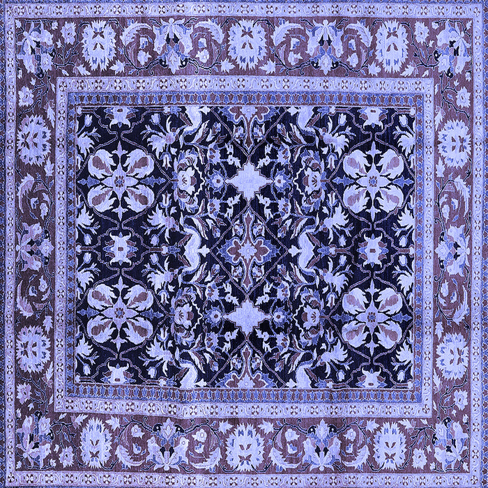 Square Oriental Blue Industrial Rug, urb853blu