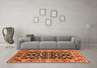 Machine Washable Oriental Orange Industrial Rug, wshurb853org