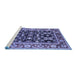 Sideview of Machine Washable Oriental Blue Industrial Rug, wshurb853blu