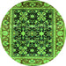 Round Oriental Green Industrial Rug, urb853grn