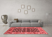 Machine Washable Oriental Red Industrial Rug, wshurb853red