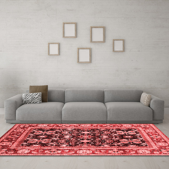 Industrial Red Washable Rugs