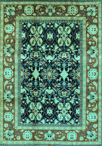 Oriental Turquoise Industrial Rug, urb853turq