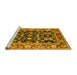 Sideview of Machine Washable Oriental Yellow Industrial Rug, wshurb853yw