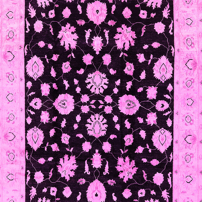 Machine Washable Oriental Pink Industrial Rug, wshurb854pnk