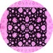 Round Oriental Pink Industrial Rug, urb854pnk