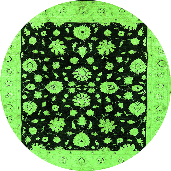 Round Oriental Green Industrial Rug, urb854grn
