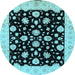 Round Oriental Light Blue Industrial Rug, urb854lblu