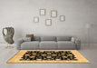 Machine Washable Oriental Brown Industrial Rug in a Living Room,, wshurb854brn