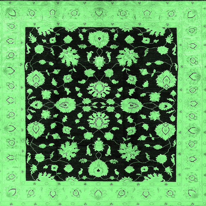 Square Oriental Emerald Green Industrial Rug, urb854emgrn