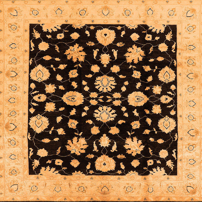 Square Oriental Orange Industrial Rug, urb854org