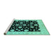 Sideview of Machine Washable Oriental Turquoise Industrial Area Rugs, wshurb854turq