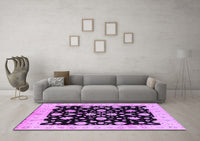 Machine Washable Oriental Purple Industrial Rug, wshurb854pur