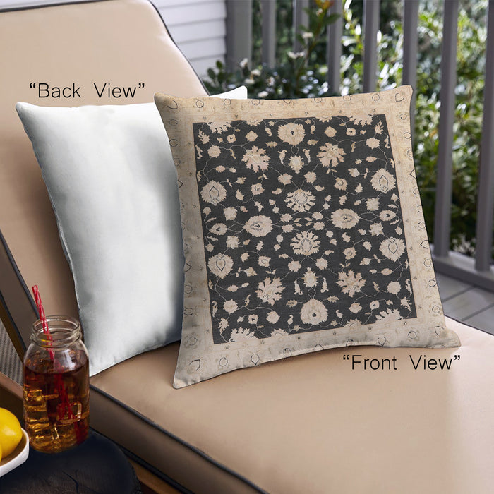 Front View of Mid-Century Modern Urban Square Burgundy Brown Throw Pillow, 18 inch by 18 inch, pwurb854