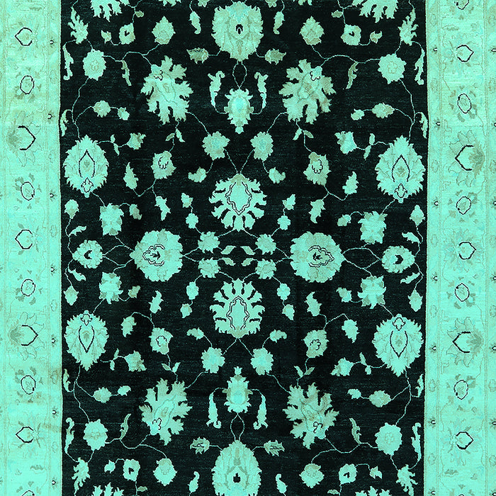 Machine Washable Oriental Turquoise Industrial Area Rugs, wshurb854turq
