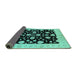 Sideview of Oriental Turquoise Industrial Rug, urb854turq