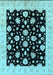 Machine Washable Oriental Light Blue Industrial Rug, wshurb854lblu