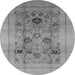 Round Oriental Gray Industrial Rug, urb855gry