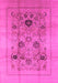 Machine Washable Oriental Pink Industrial Rug, wshurb855pnk