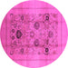 Round Oriental Pink Industrial Rug, urb855pnk