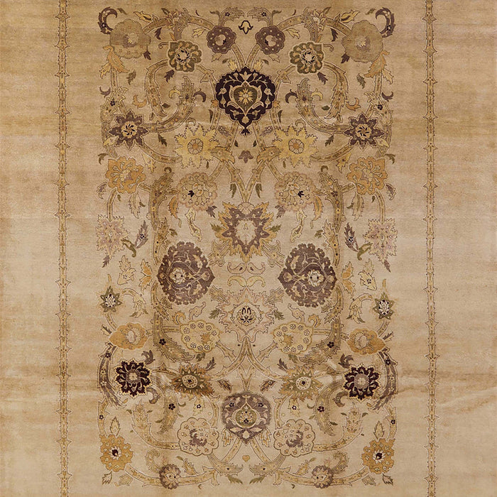 Mid-Century Modern Brown Sand Brown Oriental Rug, urb855