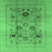 Square Oriental Emerald Green Industrial Rug, urb855emgrn