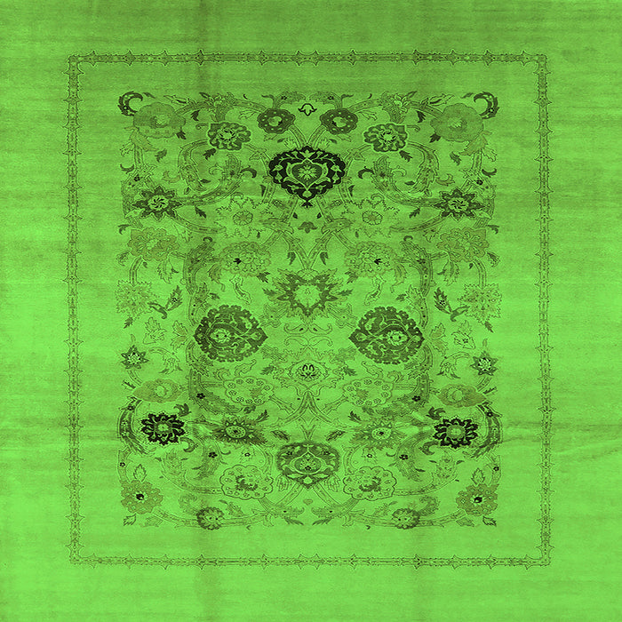 Square Oriental Green Industrial Rug, urb855grn