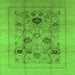 Square Oriental Green Industrial Rug, urb855grn