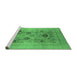 Sideview of Machine Washable Oriental Emerald Green Industrial Area Rugs, wshurb855emgrn