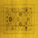 Square Oriental Yellow Industrial Rug, urb855yw