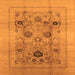 Square Oriental Orange Industrial Rug, urb855org