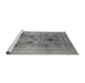Sideview of Machine Washable Oriental Gray Industrial Rug, wshurb855gry
