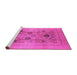 Sideview of Machine Washable Oriental Pink Industrial Rug, wshurb855pnk