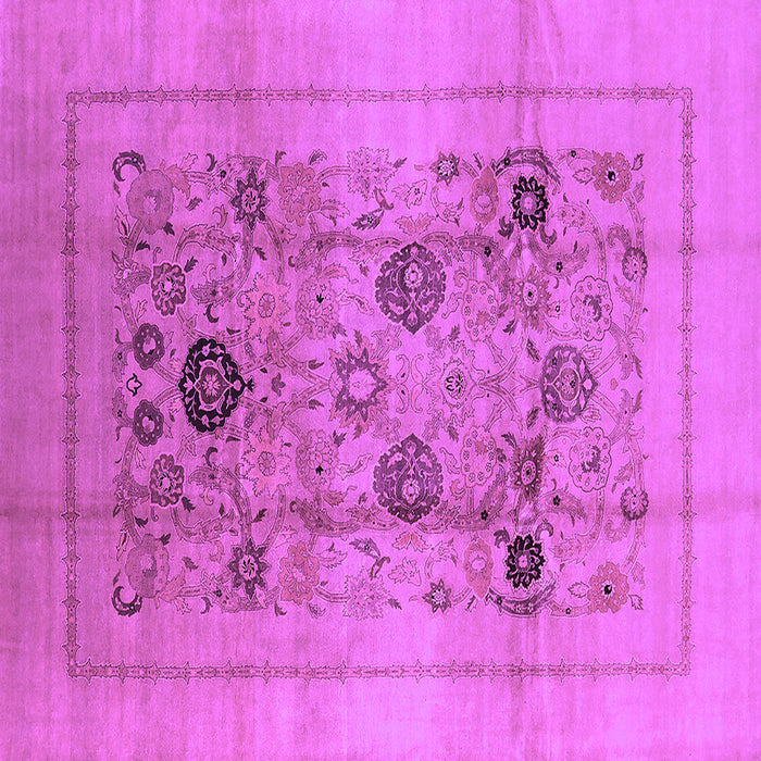 Square Machine Washable Oriental Purple Industrial Area Rugs, wshurb855pur