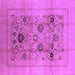 Square Machine Washable Oriental Purple Industrial Area Rugs, wshurb855pur